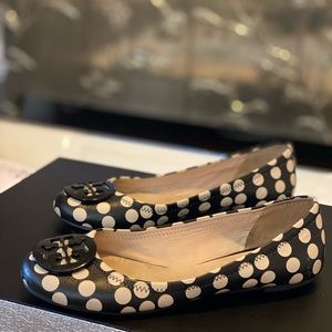 Tory Burch Reva Black/Polka Dot Ballet Flat